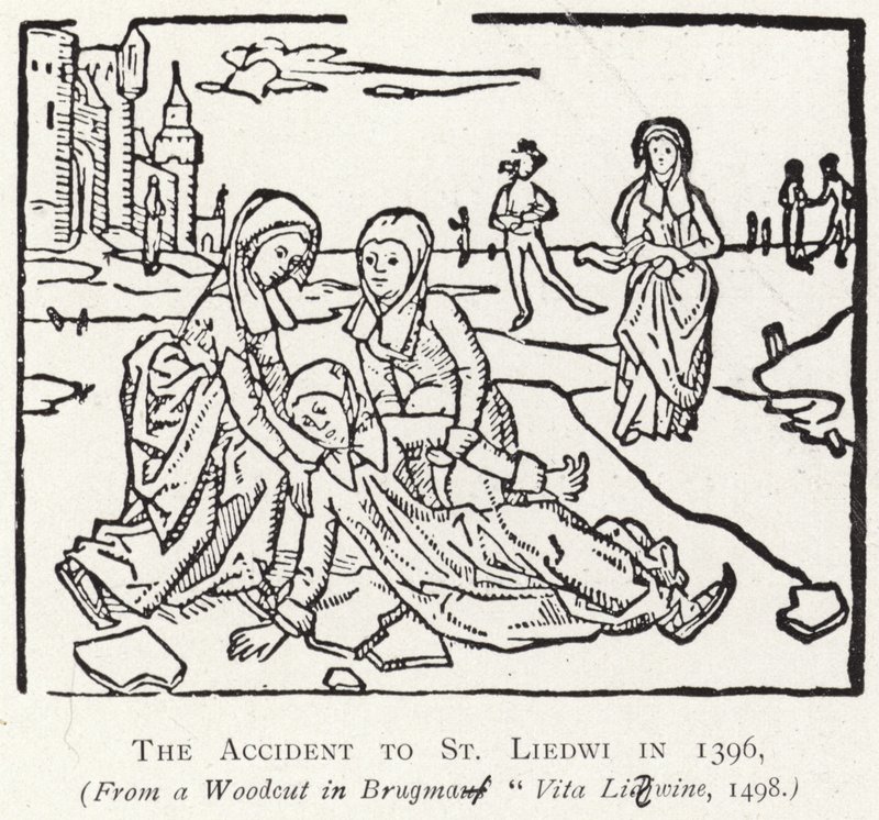 Olyckan till St Liedwi 1396 av Flemish School
