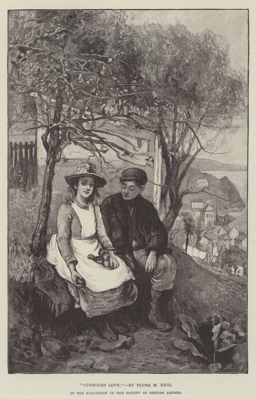 Skåpkärlek, i utställningen av Society of British Artists av Flora Macdonald Reid