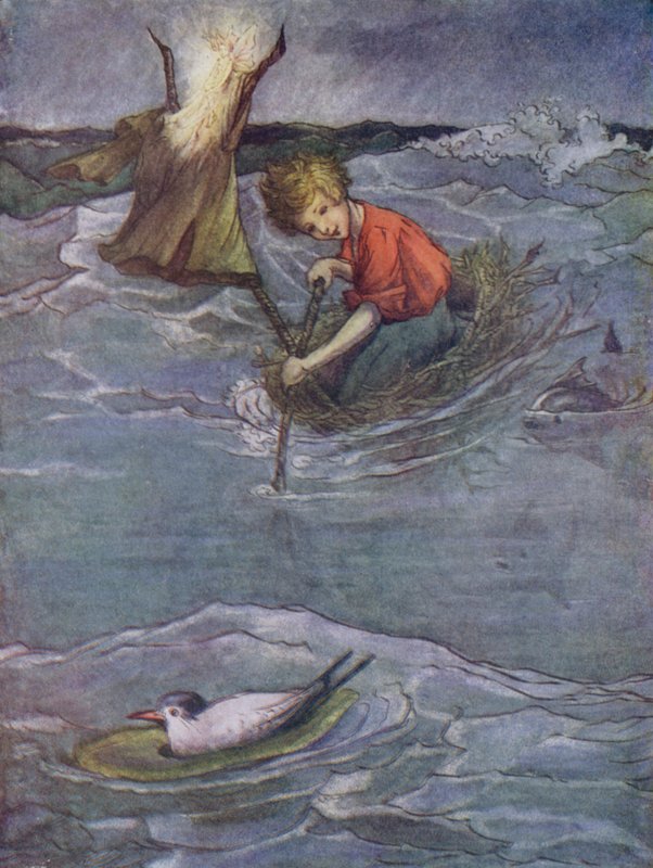 Nästet som Never-Bird sa att han ville ha i utbyte mot en båt (färglitografi) av Flora White