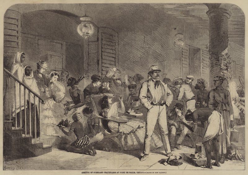 Ankomst av Overland-resenärer till Point de Galle, Ceylon av Florence Claxton