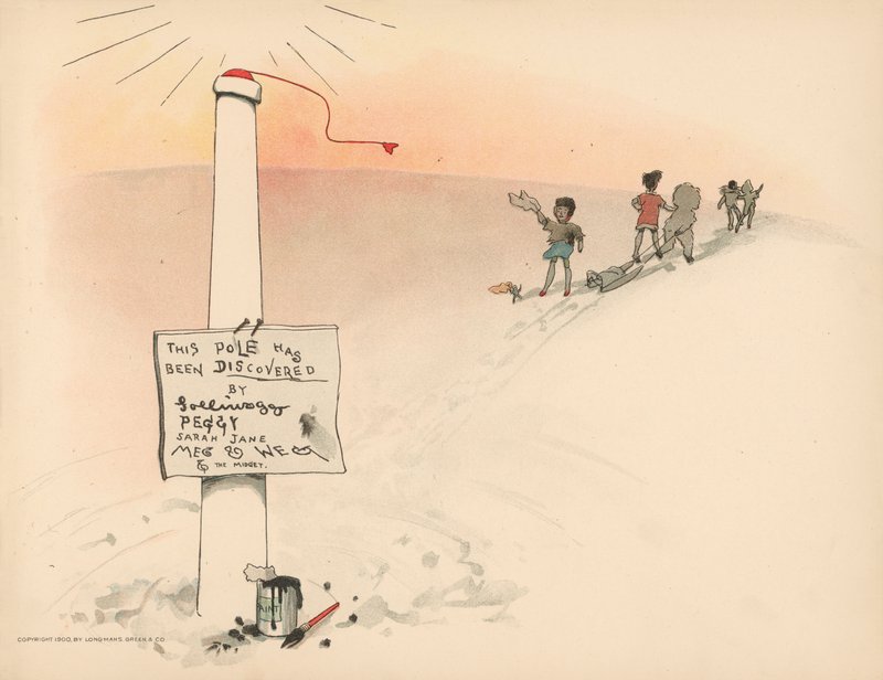 Illustration för Golliwoggs Polar Adventures av Florence K. Upton