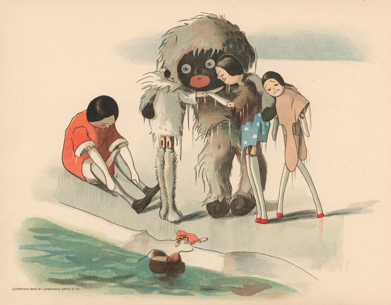 Illustration för Golliwoggs Polar Adventures av Florence K. Upton