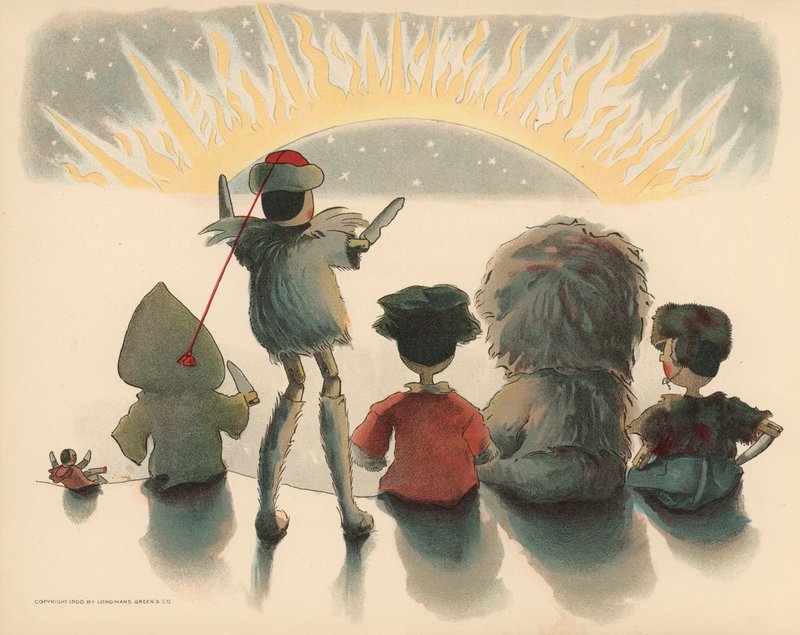 Illustration för Golliwoggs Polar Adventures av Florence K. Upton