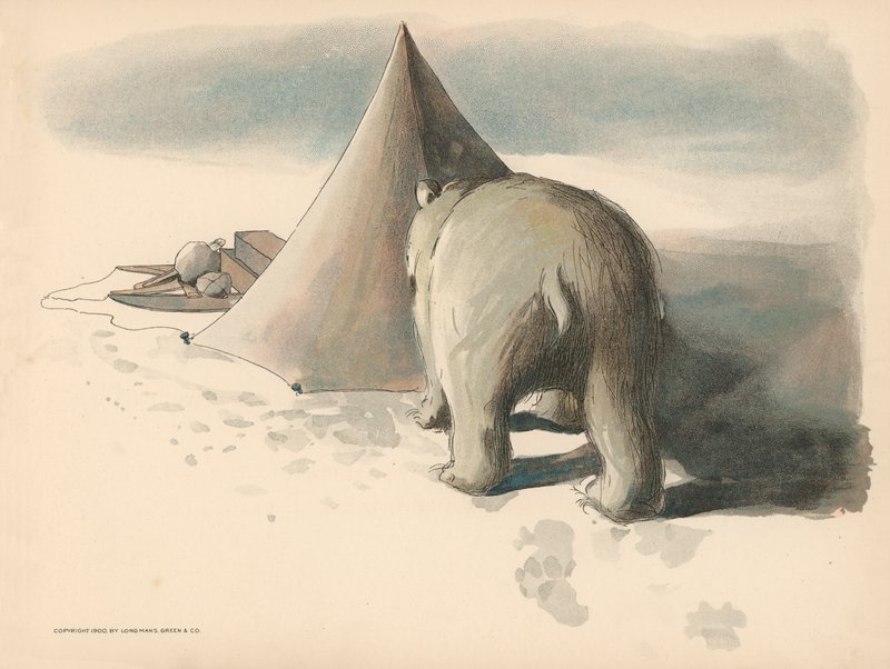 Illustration för Golliwoggs Polar Adventures av Florence K. Upton