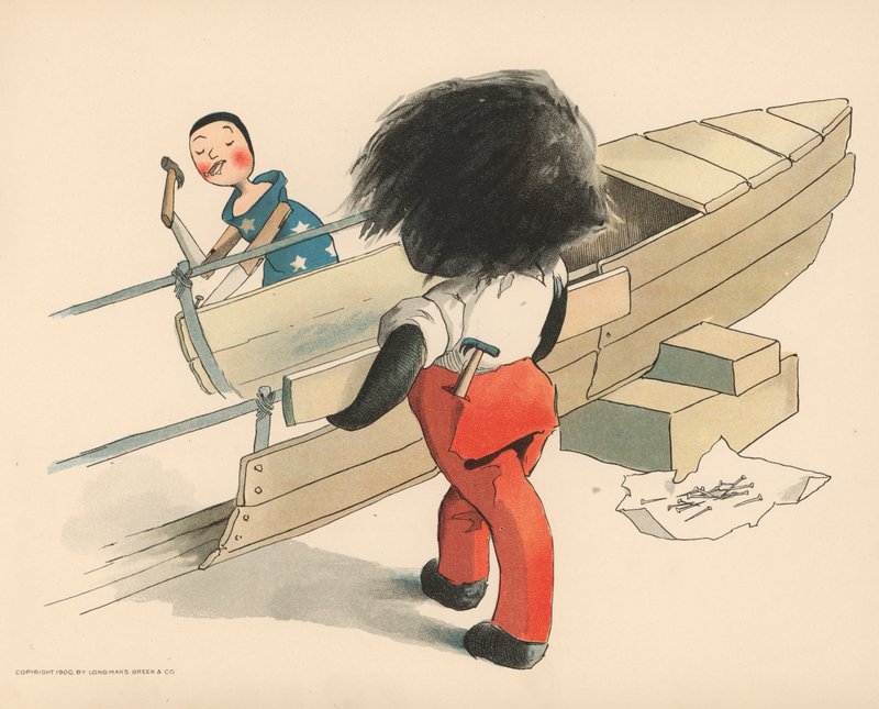Illustration för Golliwoggs Polar Adventures av Florence K. Upton