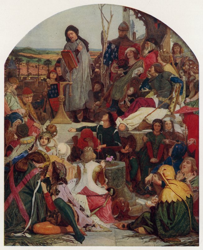 Geoffrey Chaucer vid hovet hos kung Edvard III av England av Ford Madox Brown