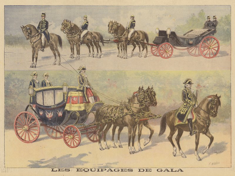 Vagn som användes av Rysslands tsar och tsarina vid deras besök i Frankrike av Fortune Louis Meaulle