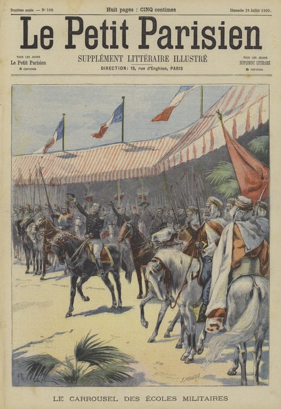 Kavalleriparad av de franska militära akademierna av Fortune Louis Meaulle