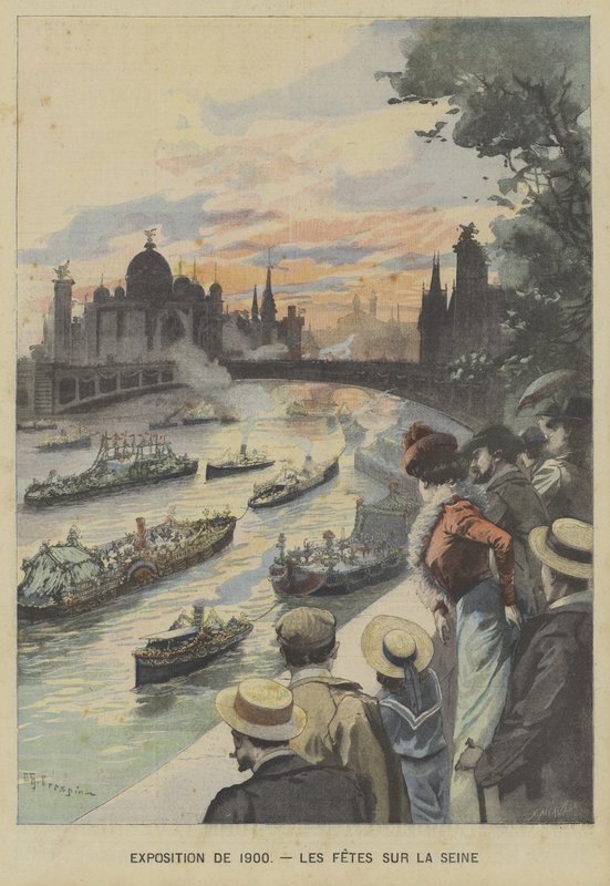 Flytande karneval på floden Seine under Exposition Universelle 1900 i Paris av Fortune Louis Meaulle