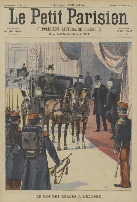 Leopold II, Belgarnas kung, vid Elysee-palatset, Paris av Fortune Louis Meaulle