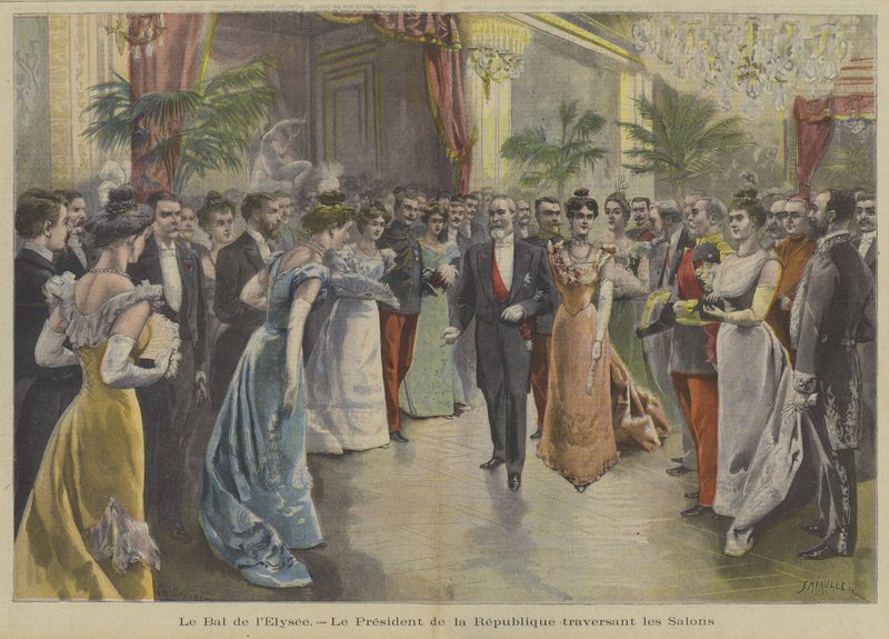 Frankrikes president Loubet vid en bal på Elysee-palatset, Paris av Fortune Louis Meaulle