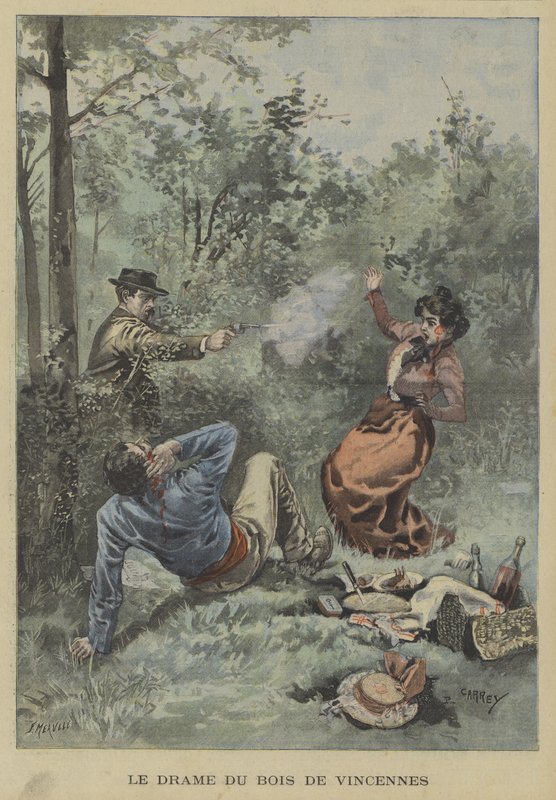 Fotografering i Bois de Vincennes, Paris av Fortune Louis Meaulle