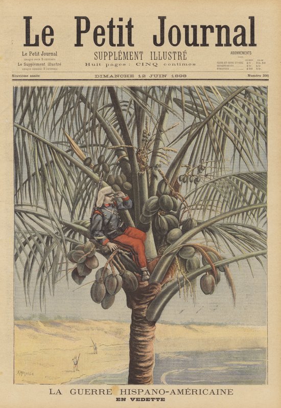 Det spansk-amerikanska kriget: en spansk utkik i en kokospalm av Fortune Louis Meaulle