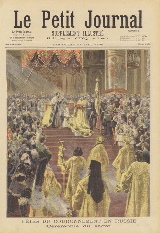 Kröningen av tsar Nicholas II och tsarina Alexandra av Ryssland av Fortune Louis Meaulle