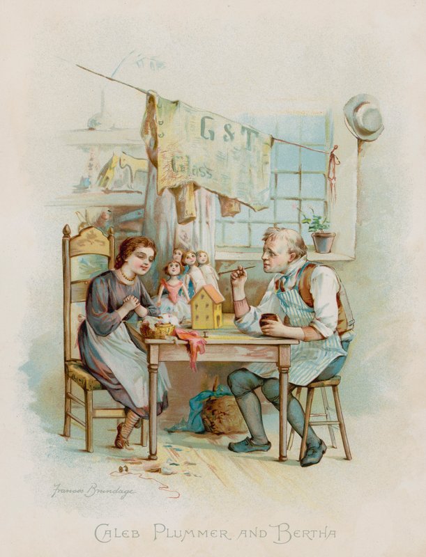 Caleb Plummer och Bertha (chromolitho) av Frances Brundage
