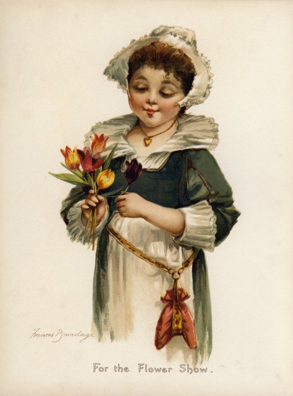 För blomsterutställningen (färg litho) av Frances Brundage