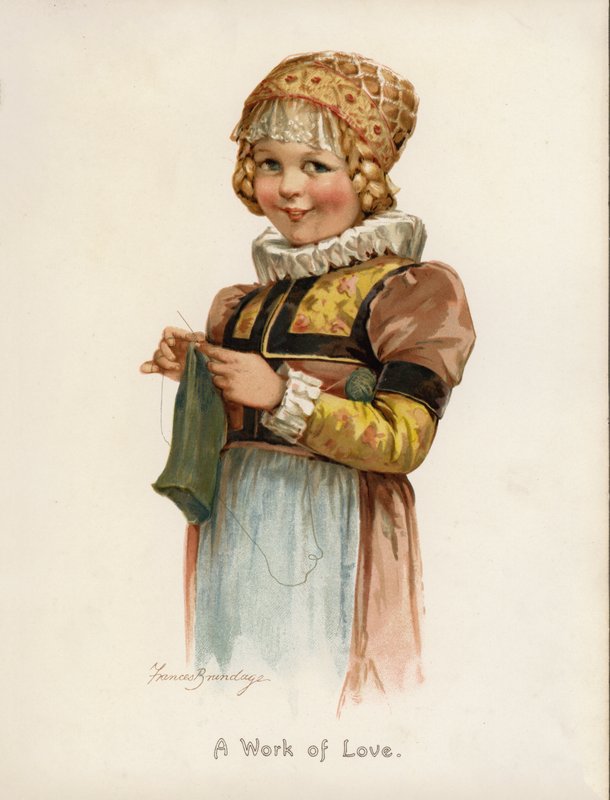 Girls: A work of love (färg litho) av Frances Brundage