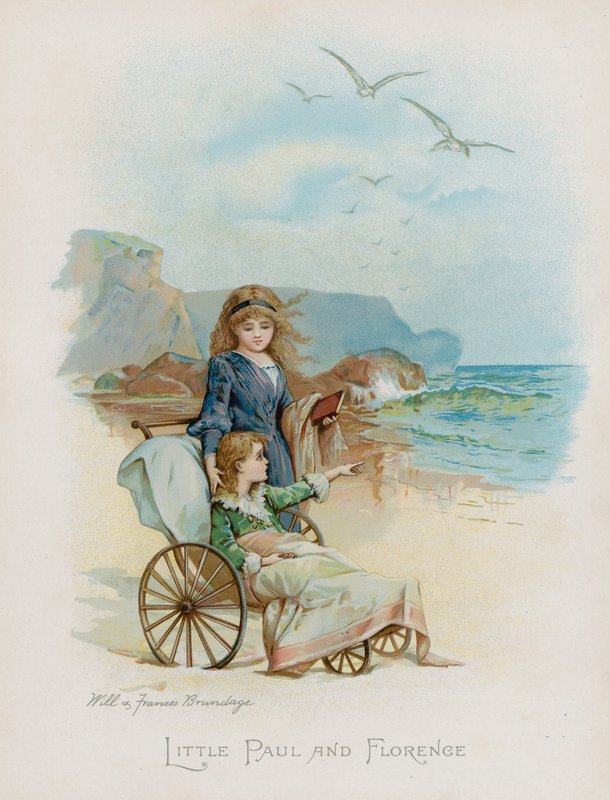 Little Paul och Florence (chromolitho) av Frances Brundage