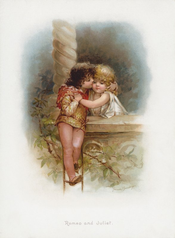 Romeo och Julia (chromolitho) av Frances Brundage