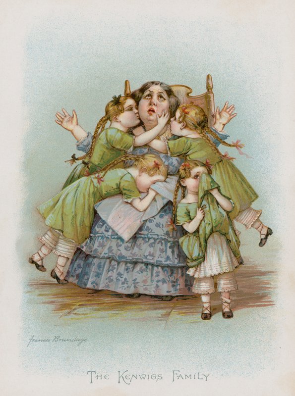 Familjen Kenwigs (chromolitho) av Frances Brundage