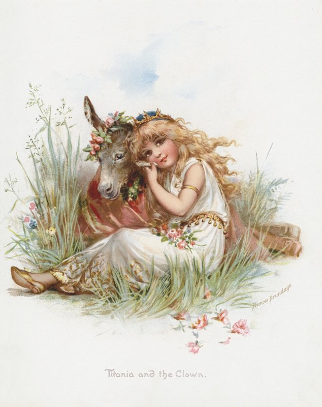 Titania och clownen (chromolitho) av Frances Brundage