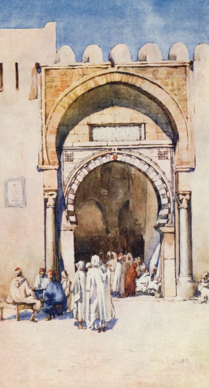 Moriska porten, Kairouan (färglitografi) av Frances Nesbitt