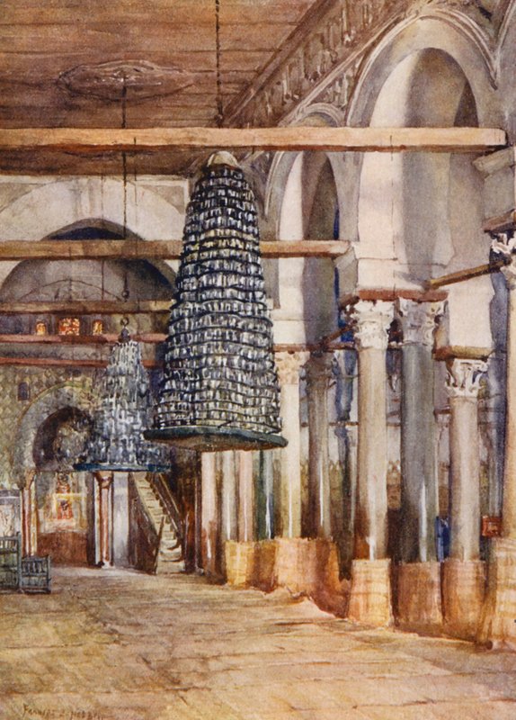 Sidi Okba-moskén i Kairouan (färglitografi) av Frances Nesbitt