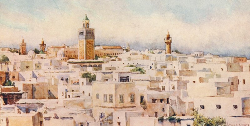 Tunis (färglitografi) av Frances Nesbitt