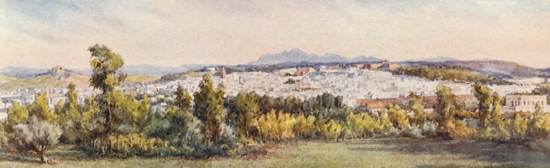 Tunis från Belvedere (färglitografi) av Frances Nesbitt