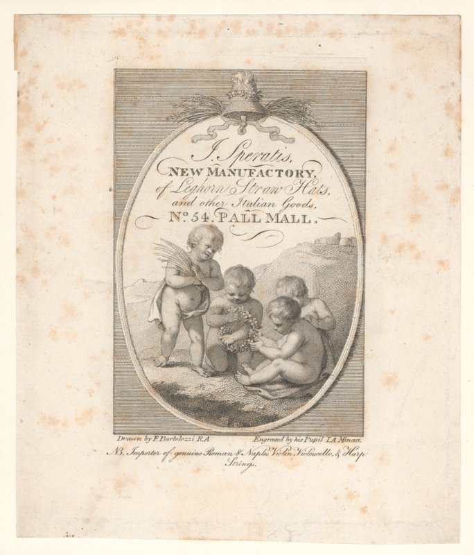 Handelskort, J Speratis av Francesco Bartolozzi