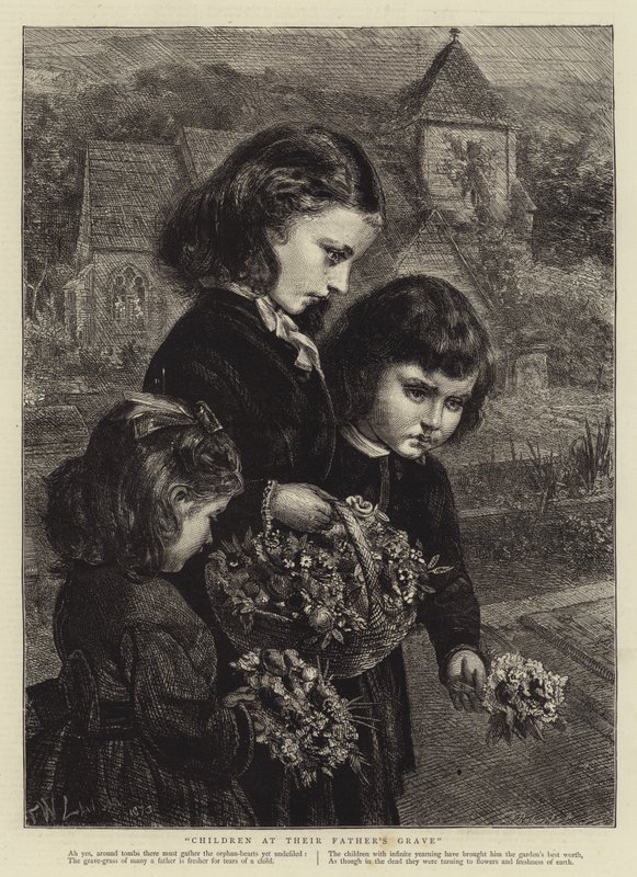 Barn vid sin fars grav av Francis Wilfred Lawson