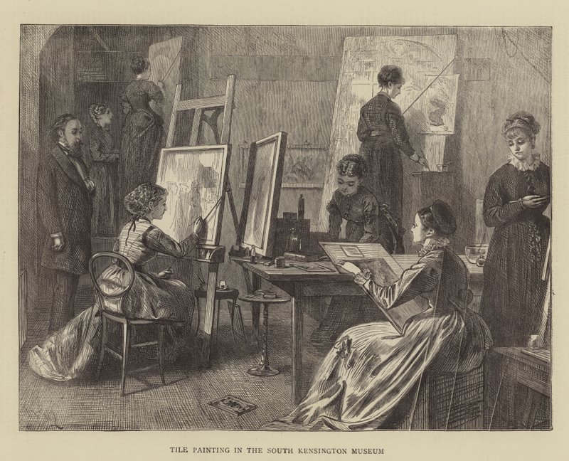 Kakelmålning i South Kensington Museum av Francis Wilfred Lawson