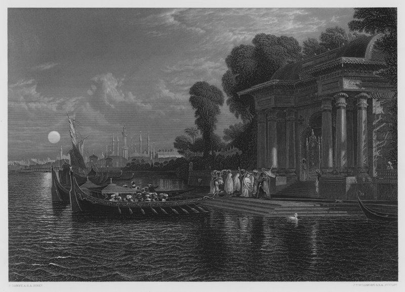 Porten till Seraglio, Konstantinopel, från bilden i den kungliga samlingen (gravyr) av Francis (after) Danby
