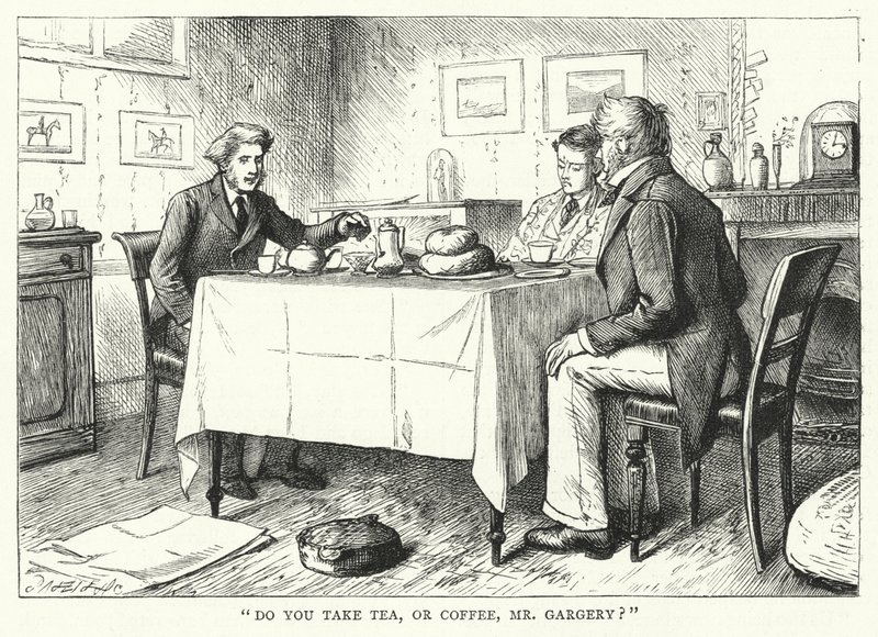Illustration för stora förväntningar av Charles Dickens (gravyr) av Francis Arthur Fraser