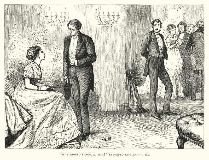 Illustration för stora förväntningar av Charles Dickens (gravyr) av Francis Arthur Fraser