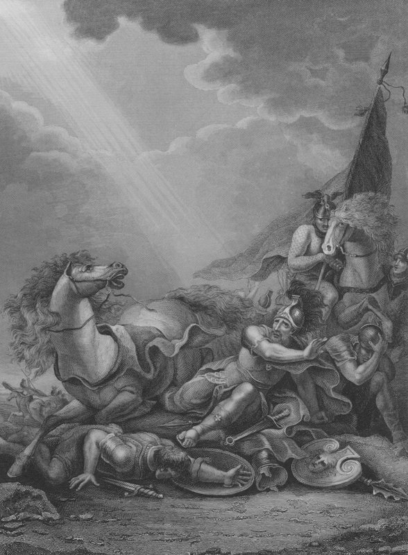 The Conversion of St Paul, Apg 9, vers 1-21 (gravyr) av Francis Bourgeois