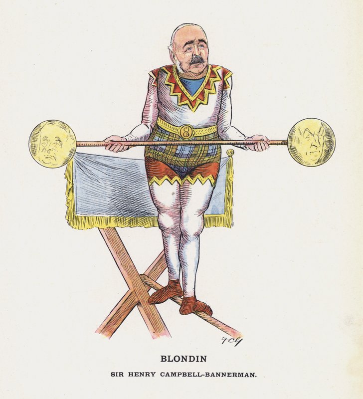 Blondin, Sir Henry Campbell-Bannerman (färg litho) av Francis Carruthers Gould