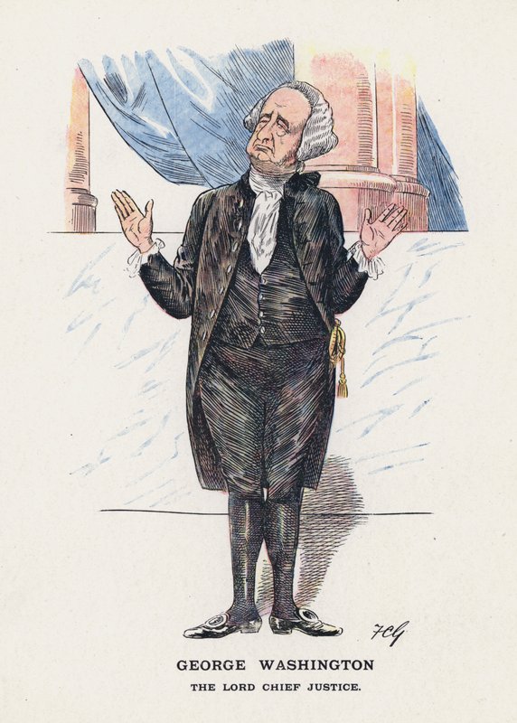 George Washington, Lord Chief Justice (färg litho) av Francis Carruthers Gould
