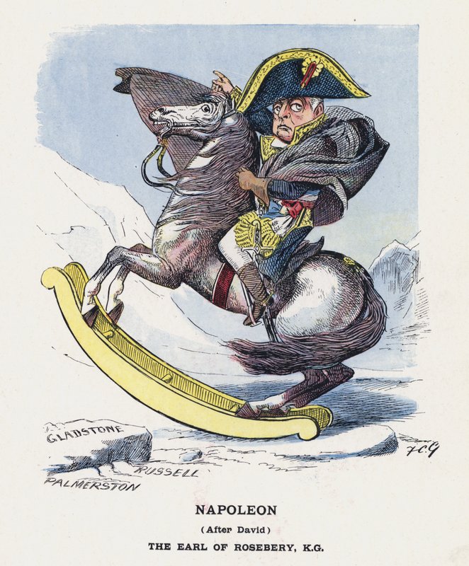 Napoleon, Efter David, Jarlen av Rosebery (färg litho) av Francis Carruthers Gould