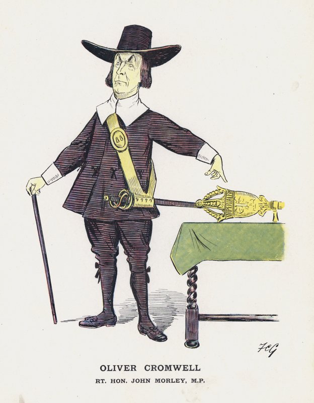 Oliver Cromwell, Rt Hon John Morley (färg litho) av Francis Carruthers Gould