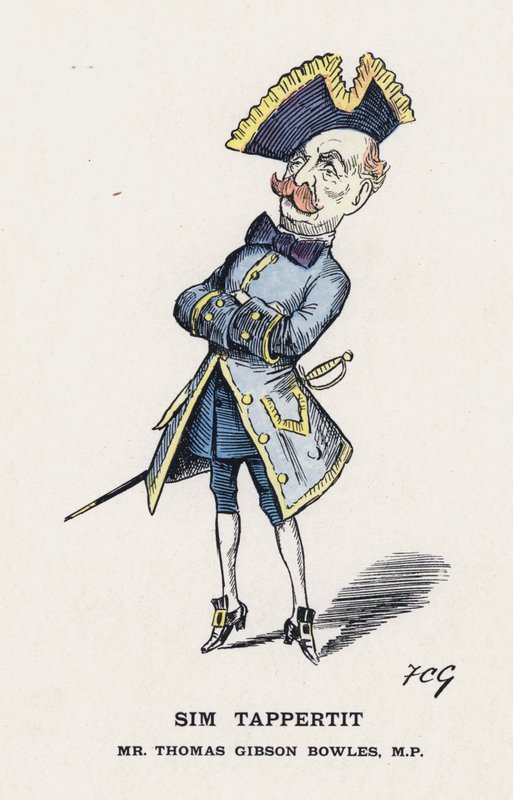 Sim Tappertit, Mr Thomas Gibson Bowles (litho i färg) av Francis Carruthers Gould