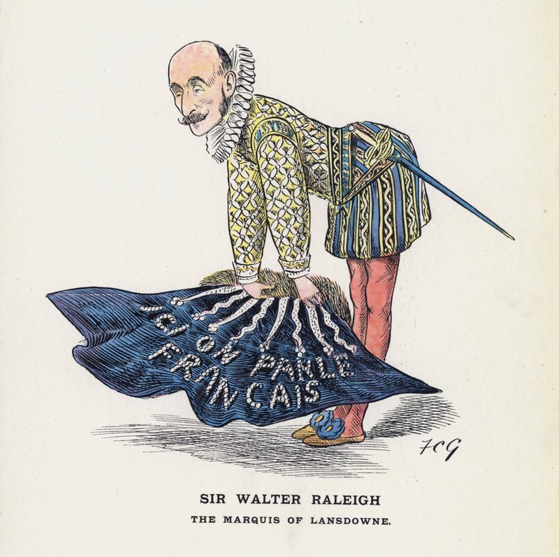 Sir Walter Raleigh, Markisen av Lansdowne (färg litho) av Francis Carruthers Gould