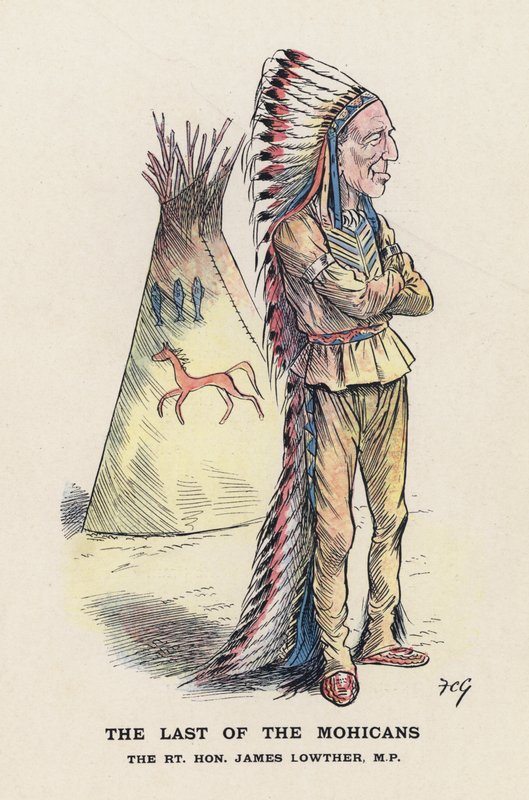 The Last of the Mohicans, The Rt Hon James Lowther (färg litho) av Francis Carruthers Gould