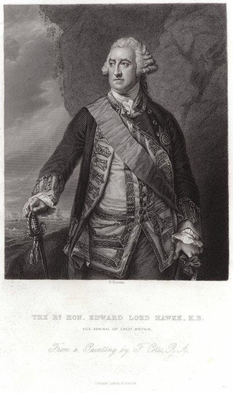 Porträtt av Edward, Lord Hawke av Francis Cotes