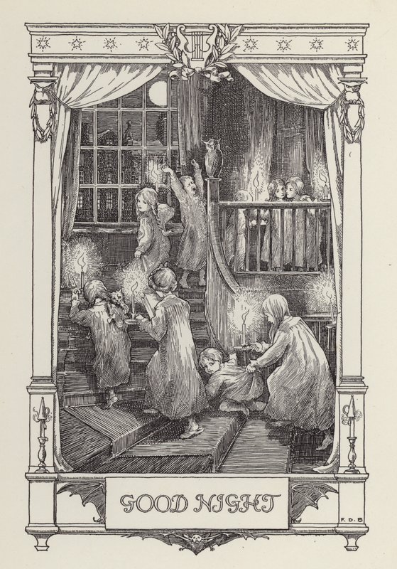En annan bok med verser för barn: God natt (litografi) av Francis Donkin Bedford