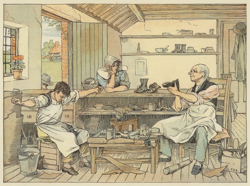 Cobbler (färglitografi) av Francis Donkin Bedford