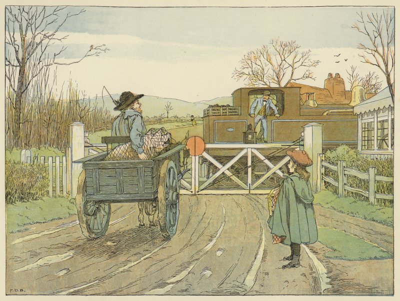 Lokförare (färglitografi) av Francis Donkin Bedford
