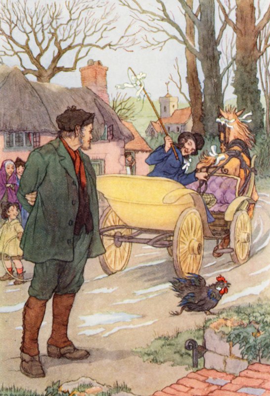 Illustration till Syrsan på härden av Charles Dickens (färglitografi) av Francis Donkin Bedford