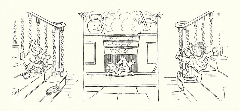 Illustration till Det magiska fiskbenet av Charles Dickens (litografi) av Francis Donkin Bedford