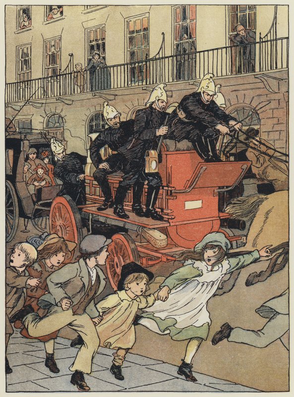London: A Fire-Engine (färglitografi) av Francis Donkin Bedford
